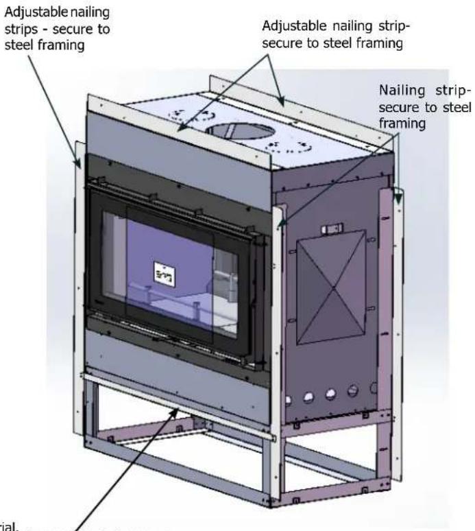 Adjustable nailing strips - secure to steel framing Adjustable nailing strip- secure to steel framing Nailing strip- secure to steel framing ial