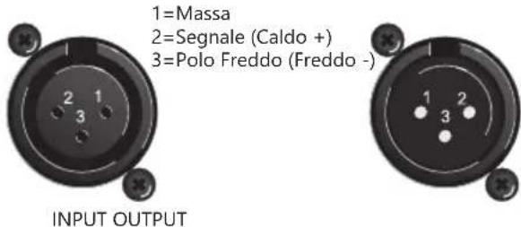 1=Massa 2=Segnale (Caldo +) 3=Polo Freddo (Freddo -) INPUT OUTPUT