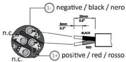 1- negative / black / nero 8mm 20mm 0.8" 0.3" n.c. BLACK RED n.c. 1+ positive / red / rosso