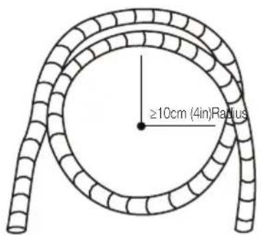 ≥10cm (4in)Radius