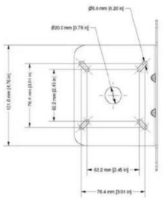 Ø5.0 mm [0.20 in] Ø20.0 mm [0.79 in] 121.0 mm [4.76 in] 70.4 mm [3.01 in] 62.2 mm [2.45 in] 62.2 mm [2.45 in] 76.4 mm [3.01 in]