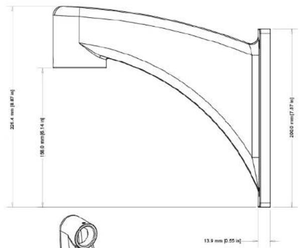 225.4 mm [0.87 in] 150.0 mm [0.14 in] 200.0 mm [7.37 in] 13.9 mm [0.55 in]