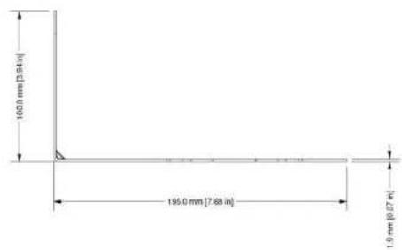 100.0 mm [3.94 m] 195.0 mm [7.68 m] 1.6 mm [0.07 m]