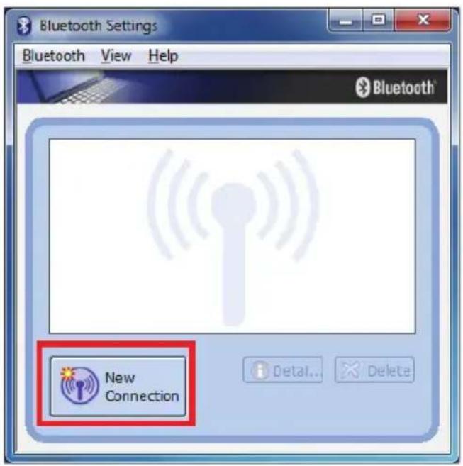Bluetooth Settings Bluetooth View Help Bluetooth® New Connection Detail... Delete