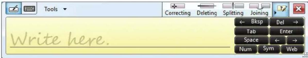 Tools Correcting Deleting Splitting Joining ← Bksp Del → Tab Enter Space ← → Num Sym Web