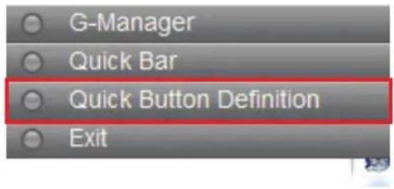 G-Manager Quick Bar Quick Button Definition Exit