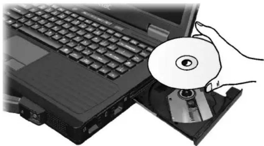 Getac S400 S3 - Inserting and Removing a Disc - 1