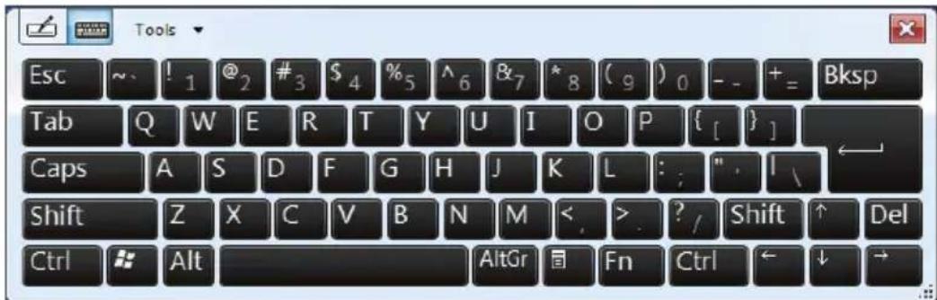 Esc ~ ! 1 @2 #3 $4 %5 ^6 B7 *8 (9) 0 - - + = Bksp Tab Q W E R T Y U I O P { [ ] } ← Caps A S D F G H J K L : ; ", I \ Shift Z X C V B N M < . > ? / Shift ↑ Del Ctrl Alt AltGr Fn Ctrl ← ↓ →