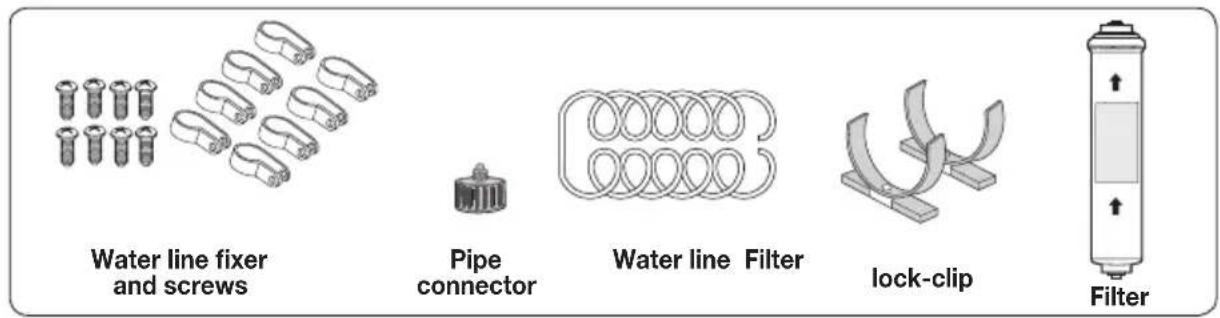 Water line fixer and screws Pipe connector Water line Filter lock-clip Filter