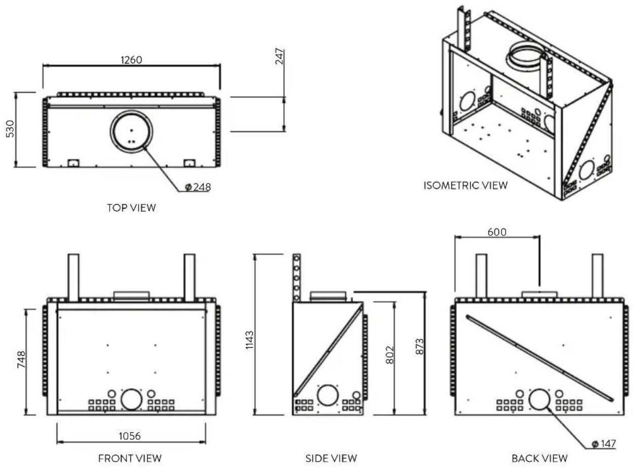 Escea TC950 - B3 Product Dimensions - 5