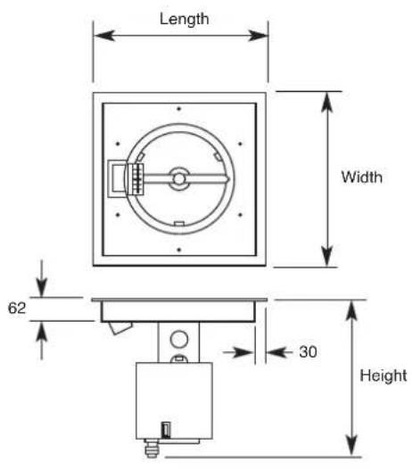 Length Width 62 30 Height