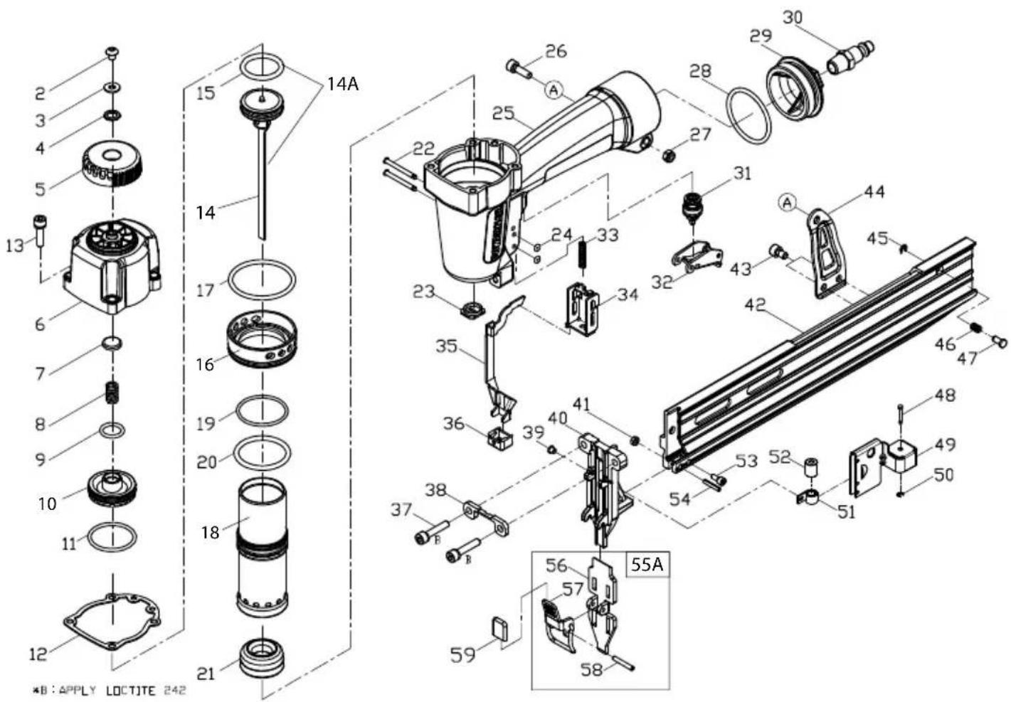 POWERNAIL 1890U - MODEL 1890U SCHEMATIC - 1