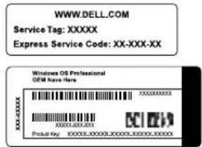 WWW.DELL.COM Service Tag: XXXXX Express Service Code: XX-XXX-XX Windows OS Professional OEM Name Here XXXXXX Product Key: XXXXX.XXXXXX.XXXXXX.XXXXXX.XXXXXX