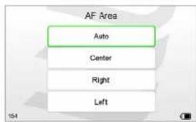 AF Area Auto Center Right Left