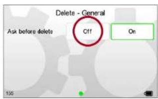 Delete - General Off On Ask before delete 100