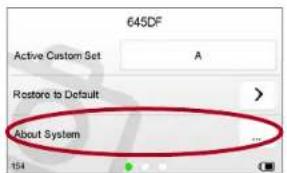 645DF Active Custom Set A Restore to Default About System 154