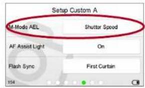 Setup Custom A M-Mode AEL Shutter Speed AF Assist Light On Flash Sync First Curtain 154