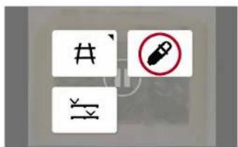 Cropped image showing three labeled icons: a hash, a crossed-out pen, and a crossed-out letter.