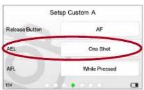 Setup Custom A Release Button AF AEL One Shot AFL While Pressed 104