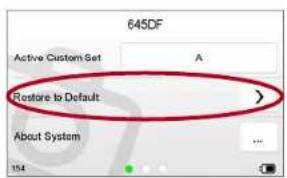 645DF Active Custom Set A Restore to Default About System 154