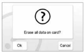 Erase all data on card? Ok Cancel
