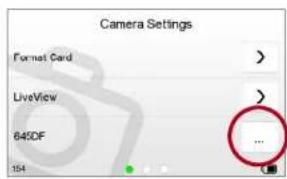 Camera Settings Format Card > LiveView 845DF ... 154