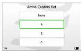 Active Custom Set None A B C