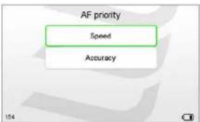 AF priority Speed Accuracy