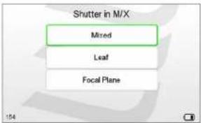 Shutter in M/X Mixed Leaf Focal Plane