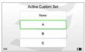 Active Custom Set None A B C