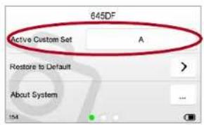 645DF Active Custom Set A Restore to Default > About System ...