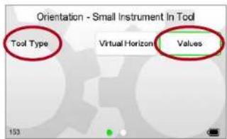 Orientation - Small Instrument In Tool Tool Type Virtual Horizon Values 153