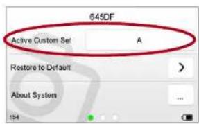 645DF Active Custom Set A Restore to Default About System 154