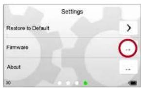 Settings Restore to Default > Firmware ... About 30