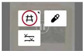 Cropped image showing three labeled icons: a red circle with a symbol, a pencil, and a crossed-out letter 'X' on a white background.
