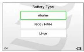 Battery Type Alkaline NiCd / NMH Li-ion