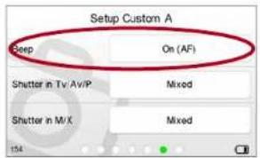 Setup Custom A Deep On (AF) Shutter in Tv/Av/P Mixed Shutter in M/X Mixed 154