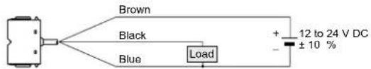 Brown Black Blue Load + 12 to 24 V DC - ± 10 %