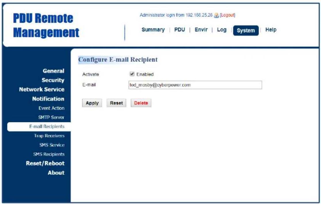 CyberPower PDU81004 - E-mail Notification - 3