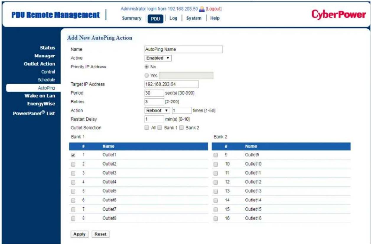 CyberPower PDU81004 - AutoPing - 2