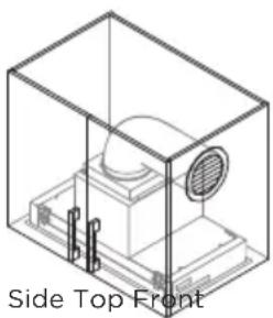 Fisher & Paykel HP90ICSX4 - Venting directly into the cabinet with no ducting and louvered vent is not permitted. - 1