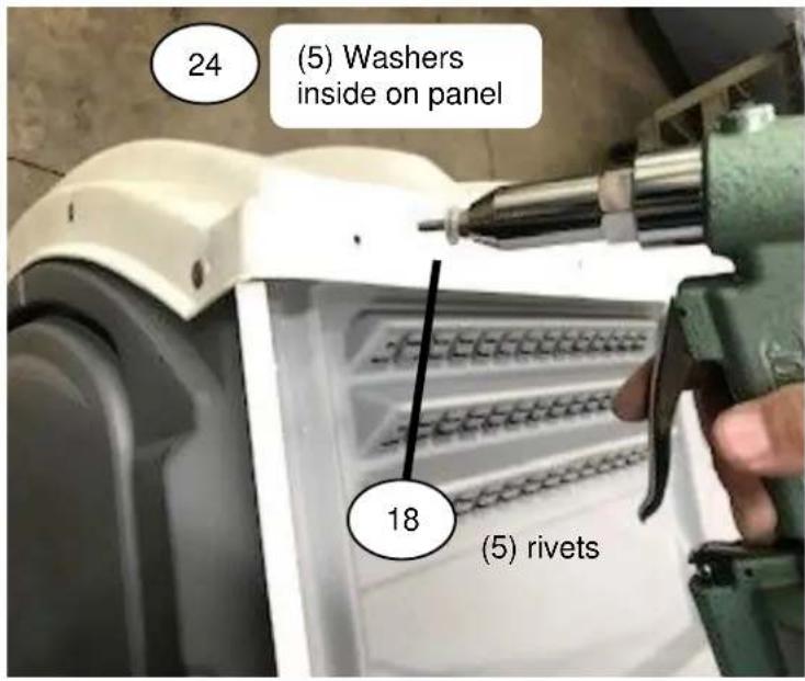 (5) Washers inside on panel 24 18 (5) rivets