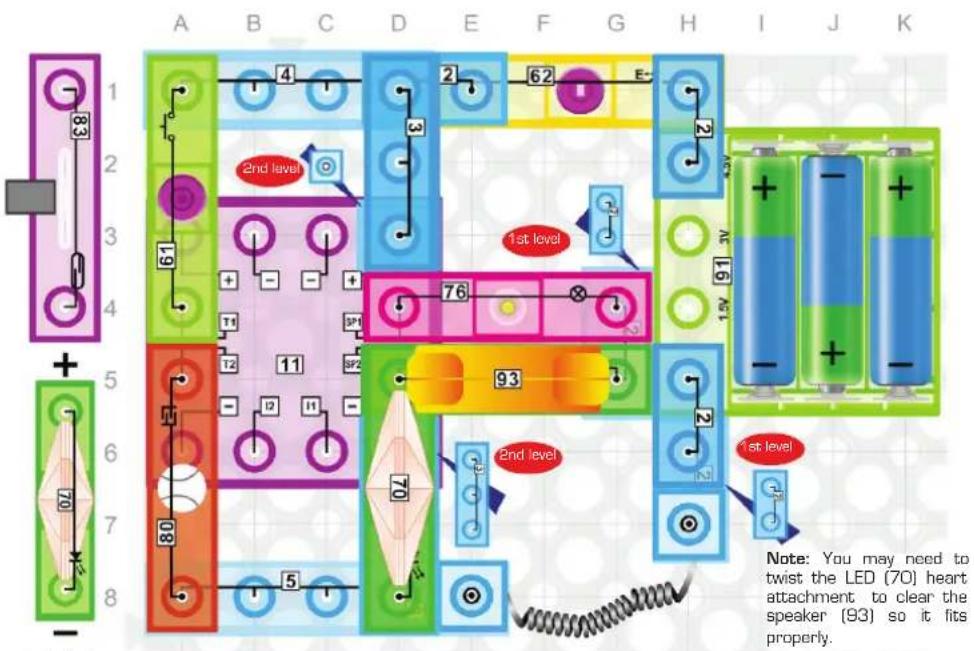 A B C D E F G H I J K 1 83 2nd level 61 T1 T2 T3 11 12 13 14 15 16 17 18 19 20 21 22 23 24 25 26 27 28 29 30 31 32 33 34 35 36 37 38 39 40 41 42 43 44 45 46 47 48 49 50 51 52 53 54 55 56 57 58 59 60 61 62 63 64 65 66 67 68 69 70 71 72 73 74 75 76 77 78 79 80 81 82 83 84 85 86 87 88 89 90 91 92 93 94 95 96 97 98 99 100 Note: You may need to twist the LED (70) heart attachment to clear the speaker (93) so it fits properly.
