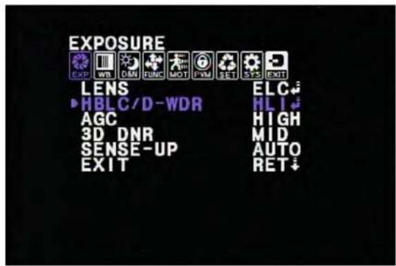 VideoComm Pro CX-700SR90 - EXPOSURE - HBLC/D-WDR - BLC -BLC WEIGHT - 1