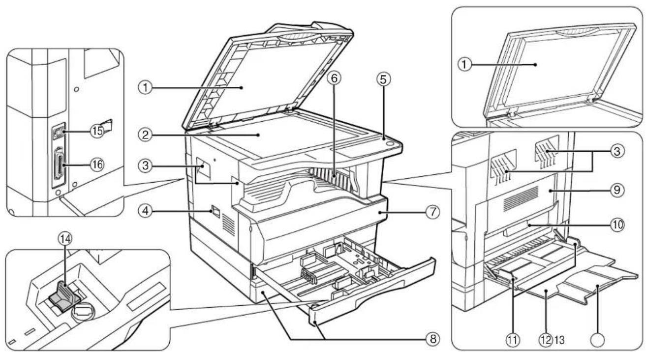 Technical diagram of a device's internal structure with numbered components for identification