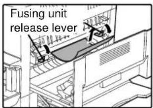 Fusing unit release lever