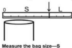 0 S L Measure the bag size—S
