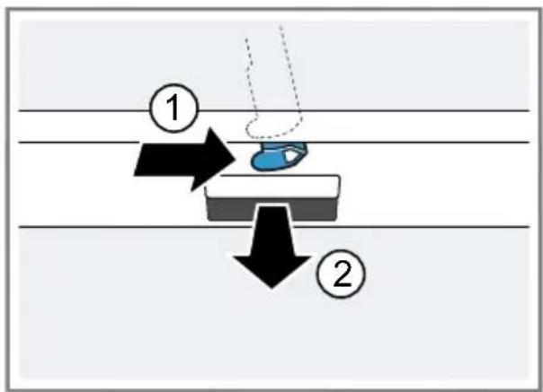 Diagram illustrating a mechanical or fluidic process with labeled components and directional arrows