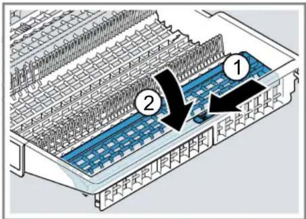 Technical diagram showing a structural component with numbered annotations and directional arrows indicating flow or movement.