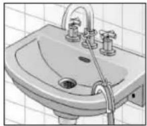 Illustration of a standard bathroom sink with faucet and bathtub (no text or symbols)